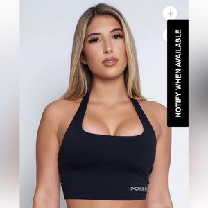 Pcheebum Black Halter Crop Top